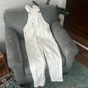 DICKIES Bone colored overalls xs but slouchy fit !! Perfect condition XS